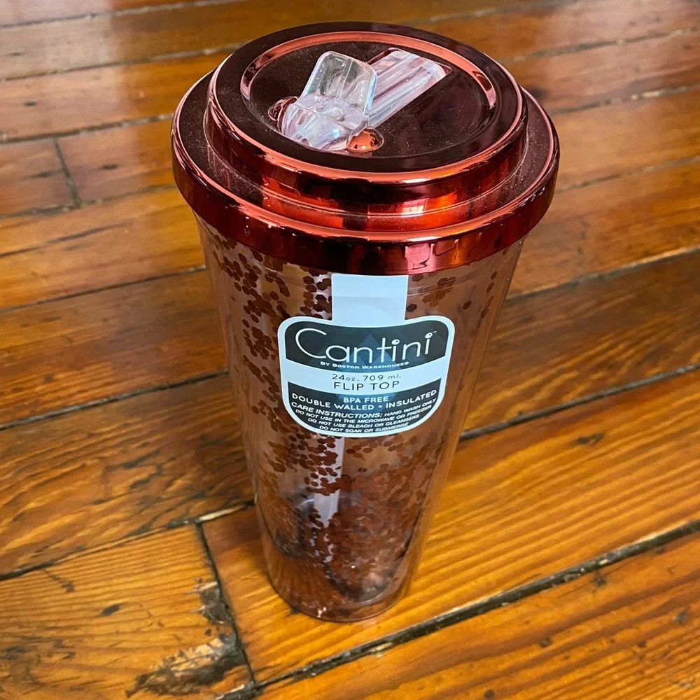 🧩 3/$20 Cantini Flip Top 24oz Sparkle Tumbler by Boston Warehouse